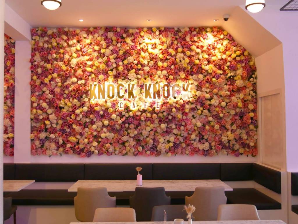 Floral Wall at Knock Knock Cafe