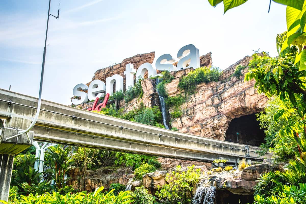 The sign at the famous Sentosa Island in Singapore