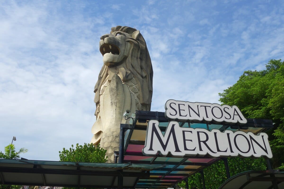 Merlion Statue on Sentosa Island in Singapore